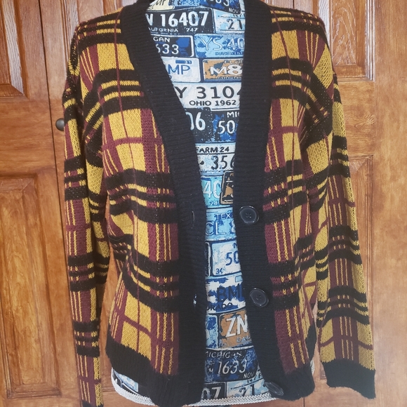 Plaid Cardigan - Picture 1 of 2